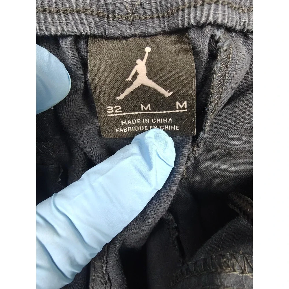 Jordan Pants Mens Medium Blue Woven Joggers Elastic Waist Zip Fly Pockets